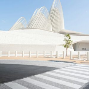 The falcon wing towers of the Zayed National Museum in Abu Dhabi